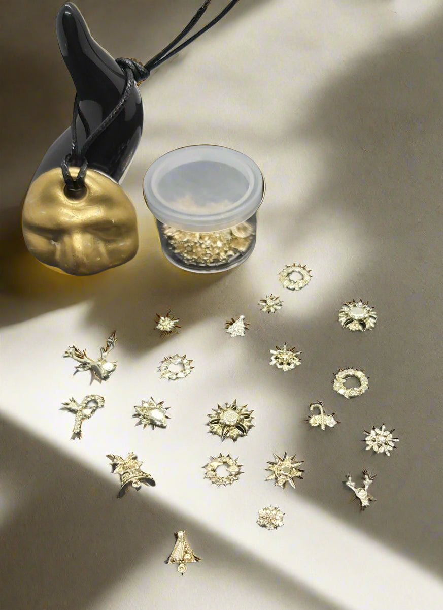 Charms Natalizi Dorati Il mondo di Antofashionails