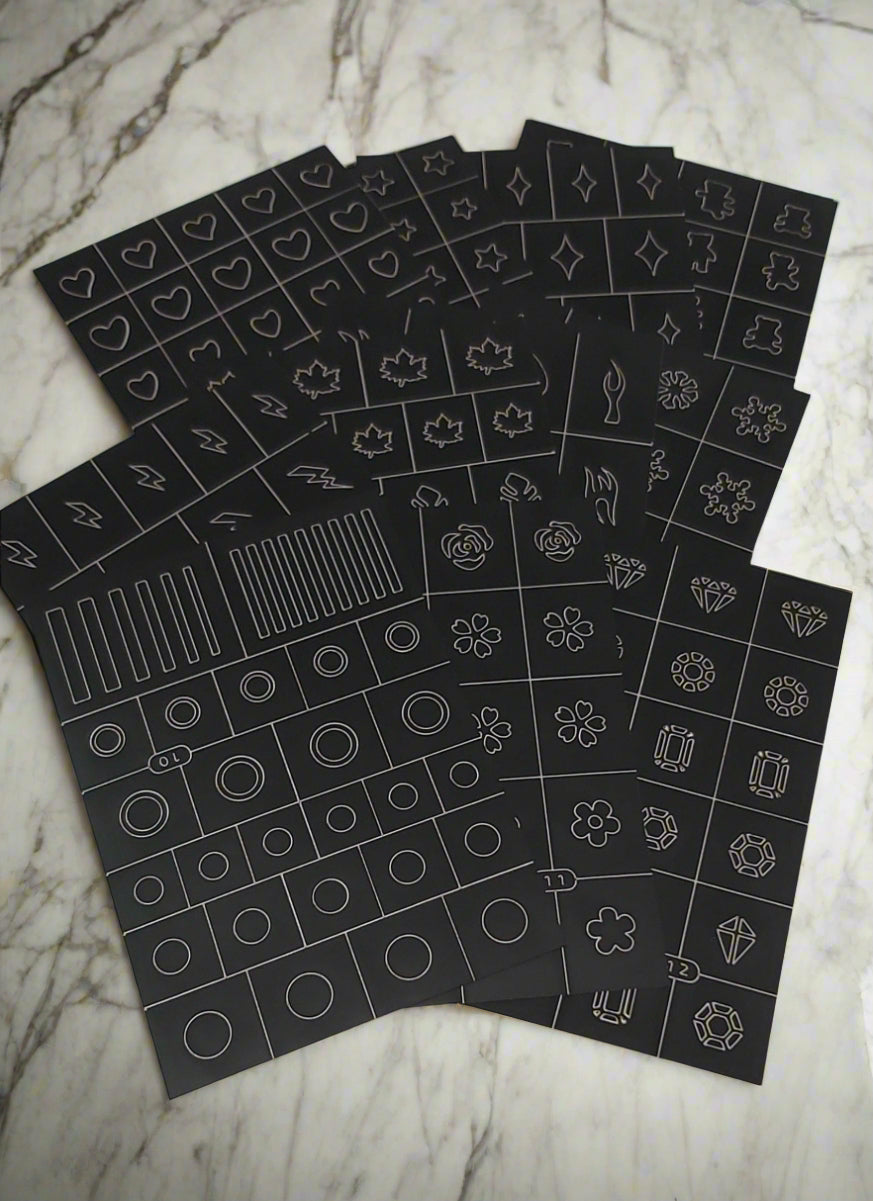 Stencil per Aerografo 12 fogli Il mondo di Antofashionails