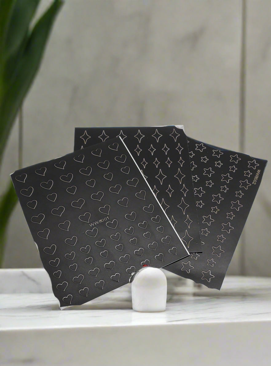 Stencil 3 fogli cuori stelle rombi Il mondo di Antofashionails