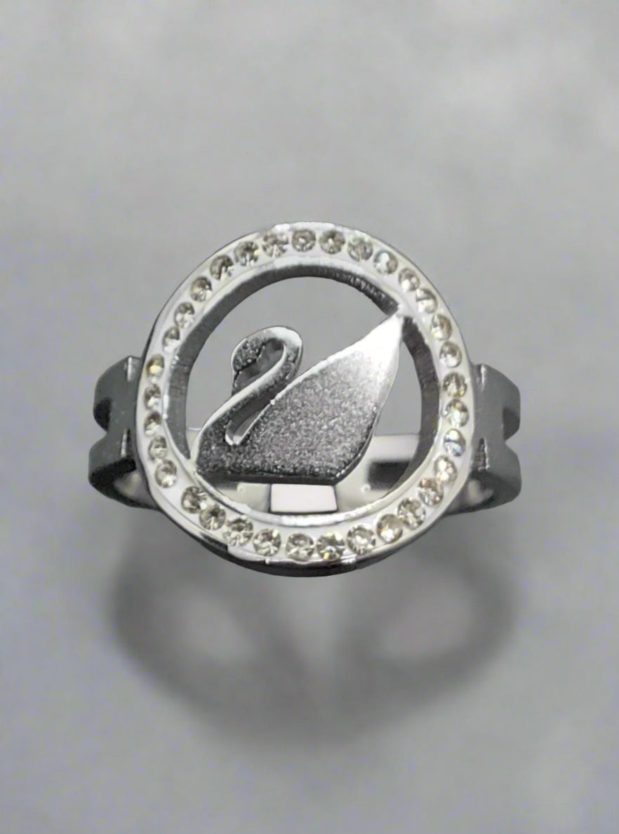 Anello Cigno ornato con punti luce