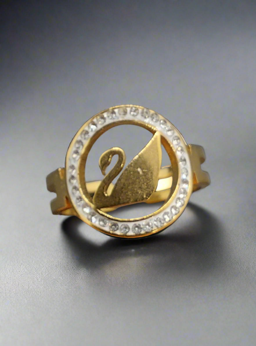 Anello Cigno ornato con punti luce