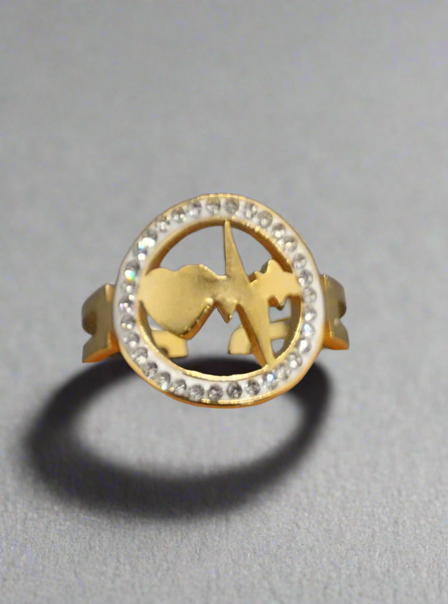 Anello Batticuore ornato con punti luce