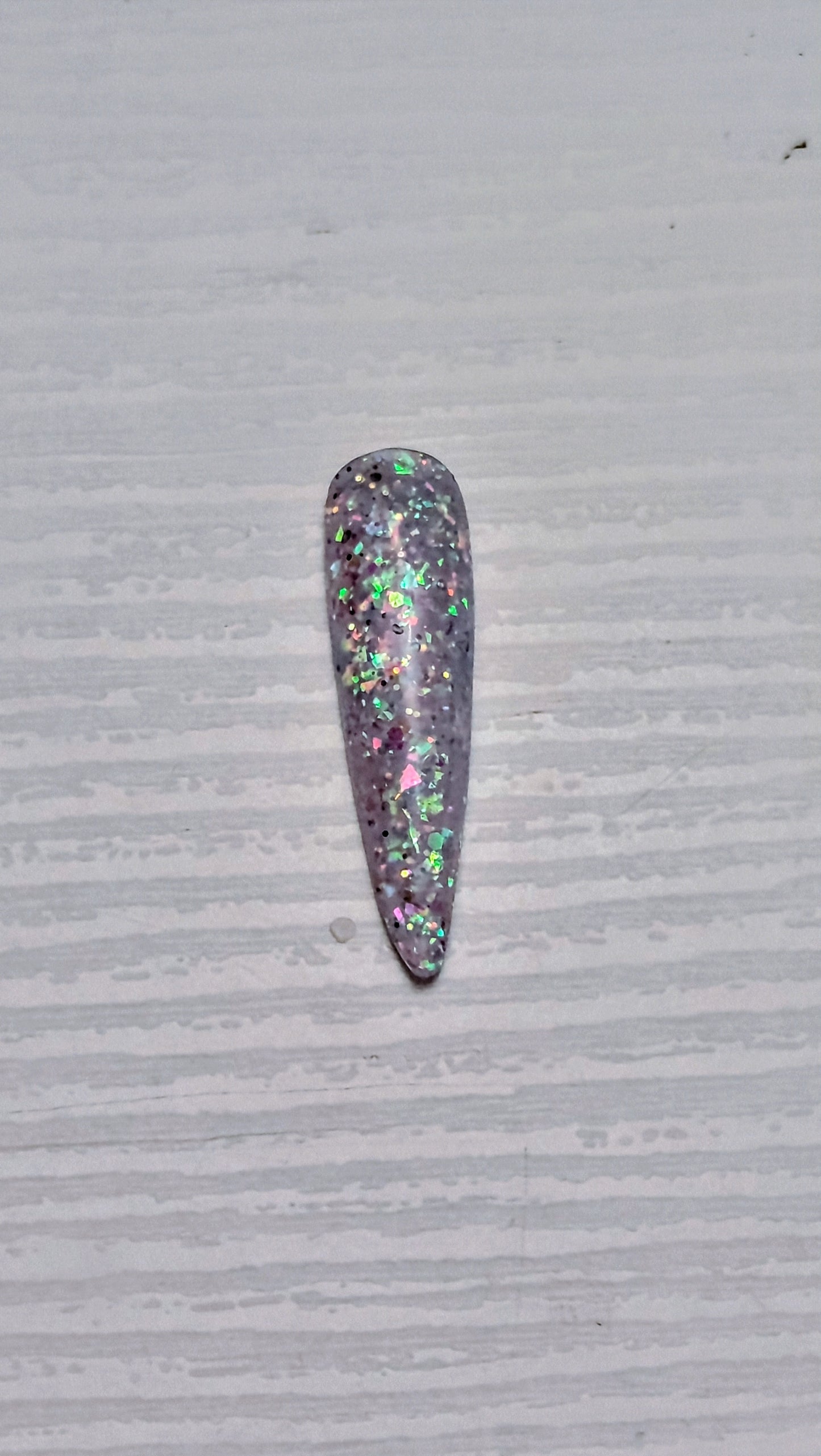 Acryl Gel Flower - Nail stiletto con glitter multicolor iridescenti