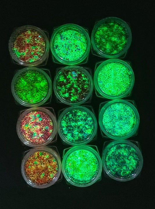 Glitter e Flakes Glow in the dark
