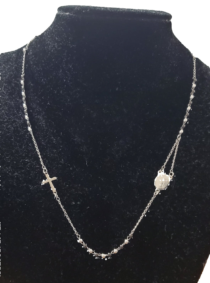 Collana Rosario con pietre nere