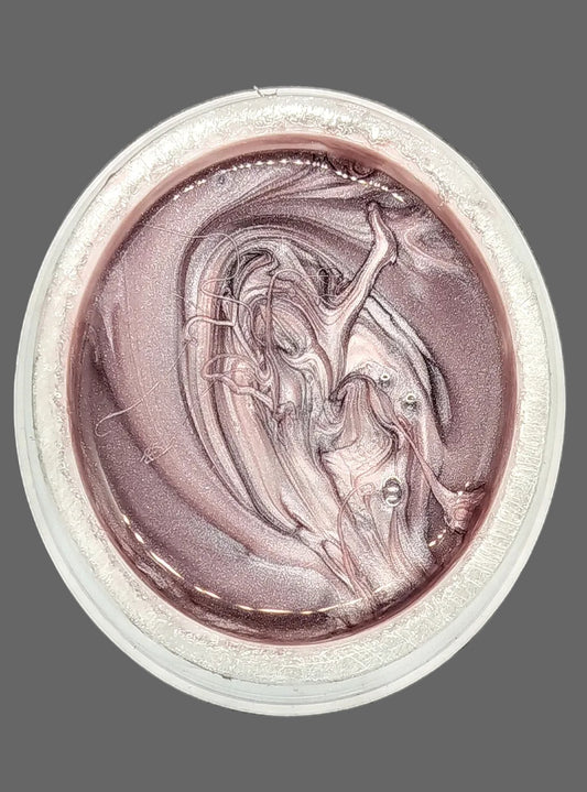 Gel Costruttore SELF-LEVELING FLAM - Rosa antico con shimmer perlato, vista dall'alto