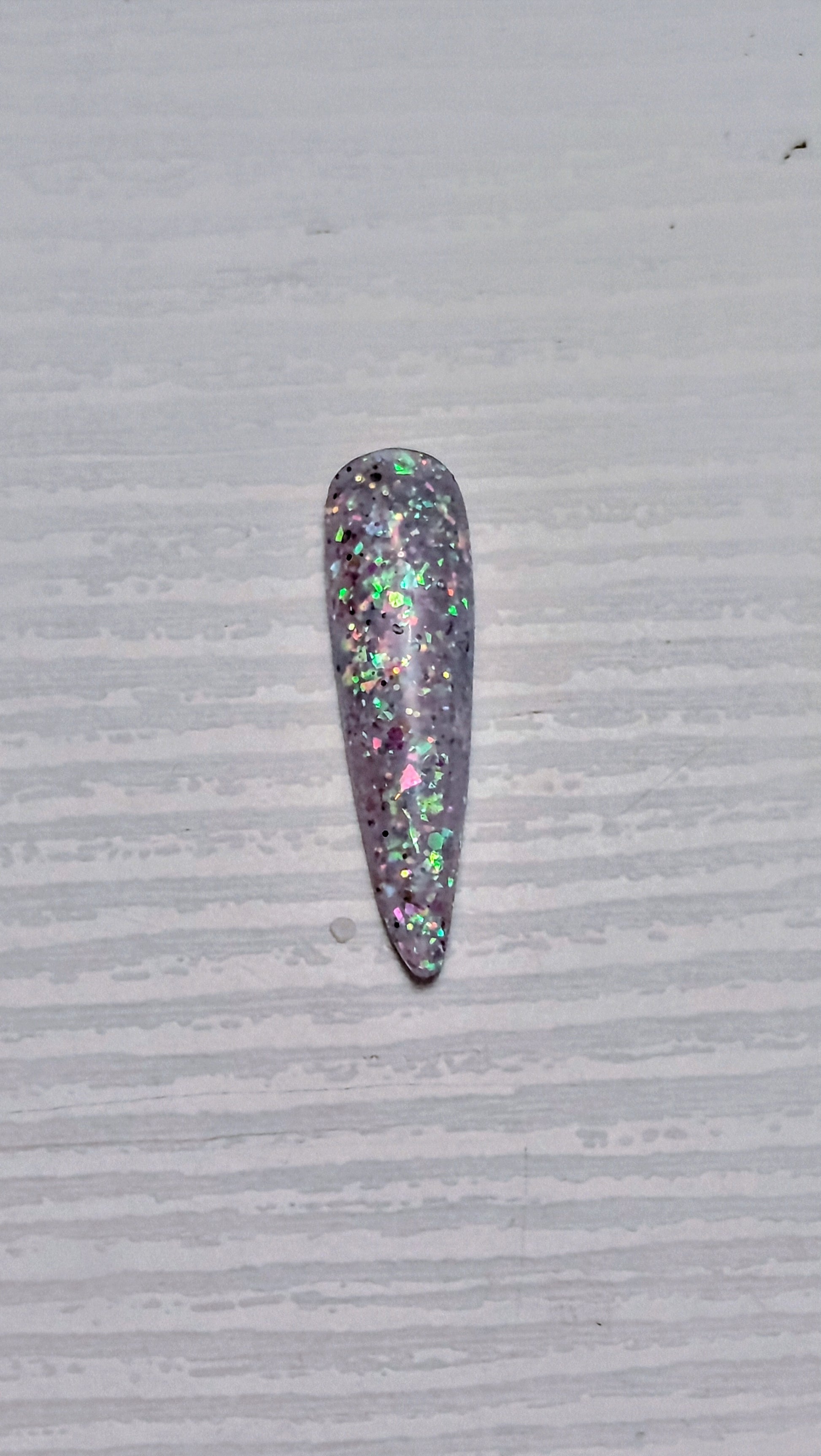 Acryl Gel Flower - Nail stiletto con glitter multicolor iridescenti