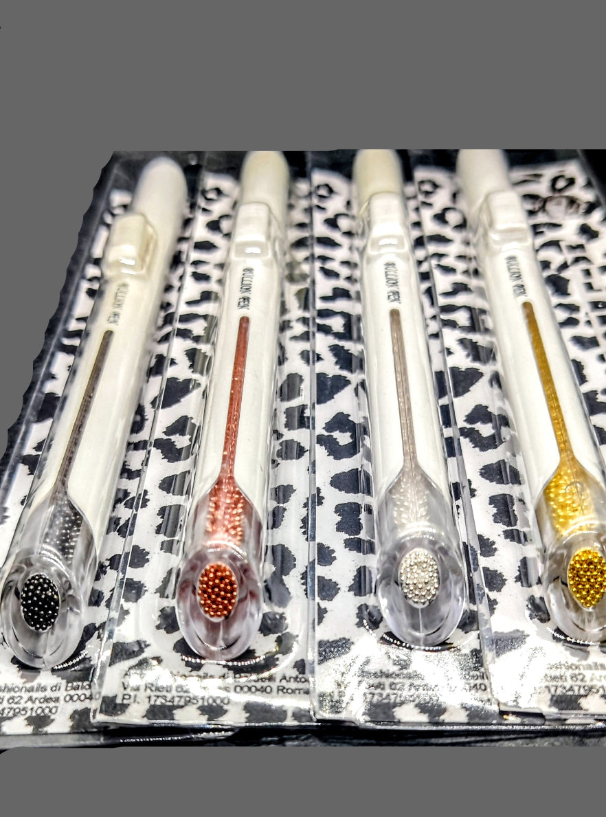 Set 4 Dispensatori Microsfere a Penna – Argento, Oro, Bronzo e Nero